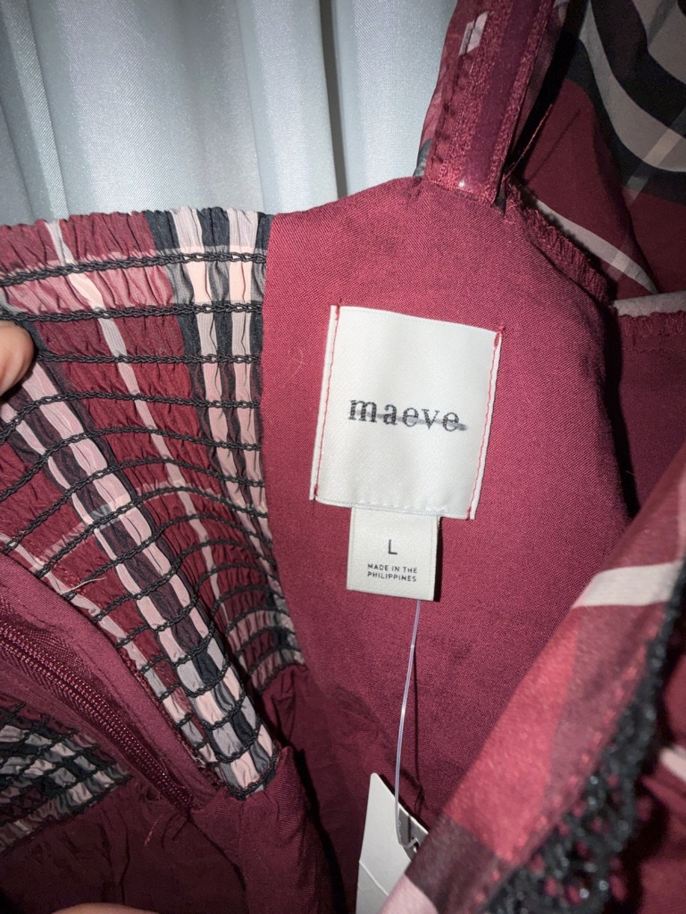 Maeve Puff-Sleeve Mini Dress from Anthropologie tartan plaid , nwt, sz L - Picture 5 of 12